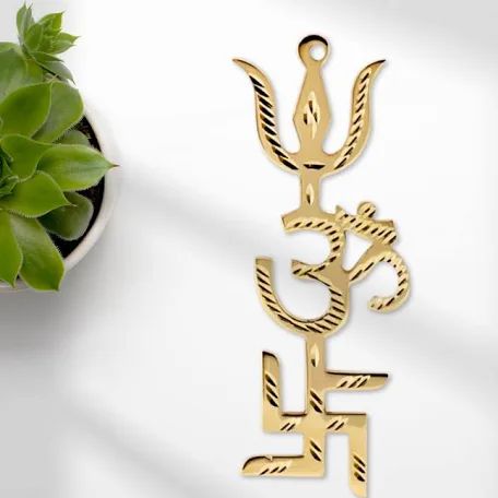 Divine Wall Hanging - Om Symbol with Ganesha for Home Decoration