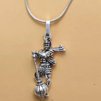 Divine Hanuman Locket - Silver Plated Bajrang Bali Pendant for Strength
