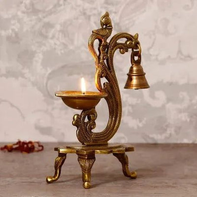 Traditional Brass Deepak - Sacred Oil Lamp for Worship