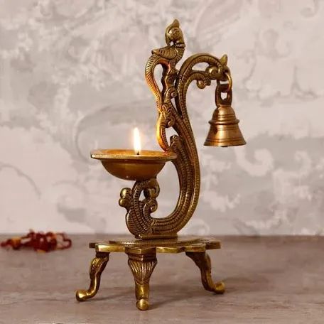 Traditional Brass Deepak - Sacred Oil Lamp for Worship